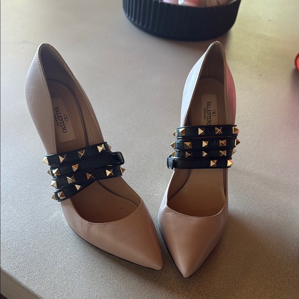 Valentino rockstud ankle strap wrap heels 38.5
